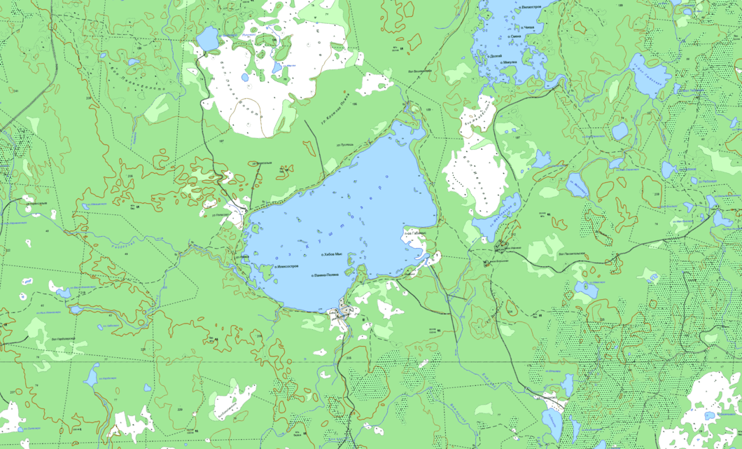 карта  озеро Куштозеро  в хорошем качестве