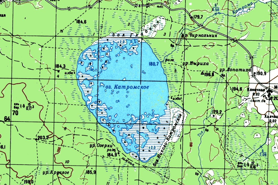 карта  озеро Катромское   в хорошем качестве