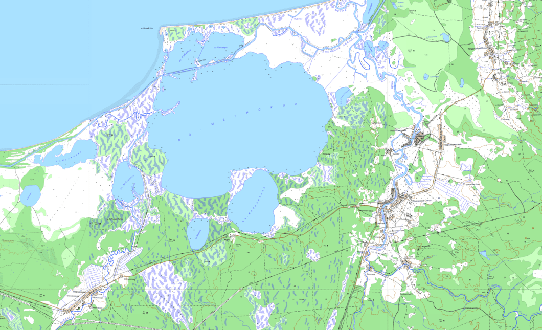 карта  озеро Мегрское   в хорошем качестве